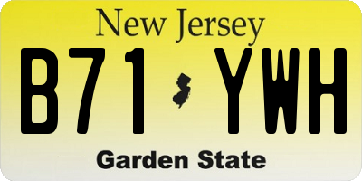 NJ license plate B71YWH