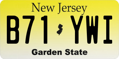 NJ license plate B71YWI