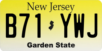 NJ license plate B71YWJ