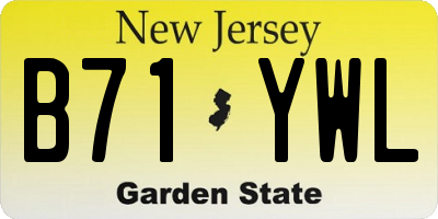 NJ license plate B71YWL