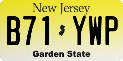 NJ license plate B71YWP
