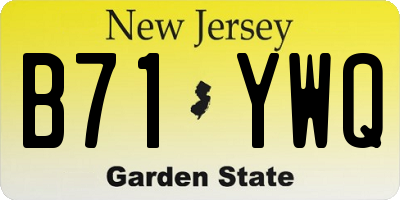 NJ license plate B71YWQ