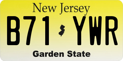 NJ license plate B71YWR
