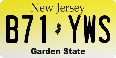 NJ license plate B71YWS