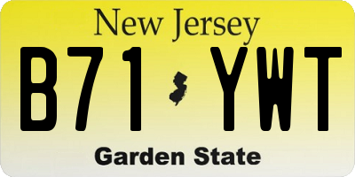 NJ license plate B71YWT