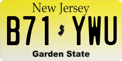 NJ license plate B71YWU