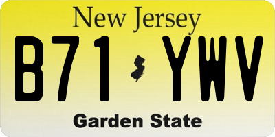 NJ license plate B71YWV