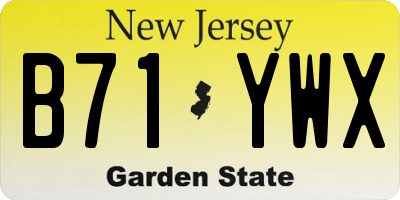 NJ license plate B71YWX