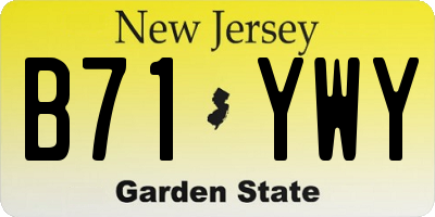 NJ license plate B71YWY
