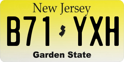 NJ license plate B71YXH