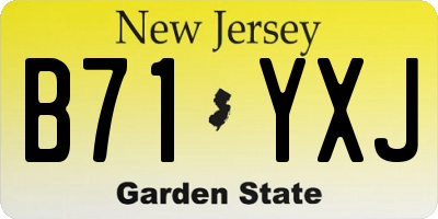 NJ license plate B71YXJ