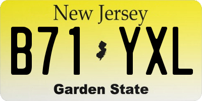 NJ license plate B71YXL