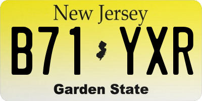 NJ license plate B71YXR
