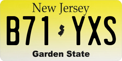 NJ license plate B71YXS
