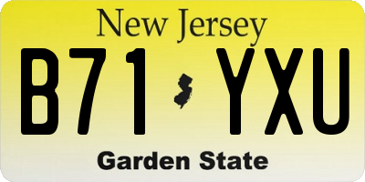 NJ license plate B71YXU