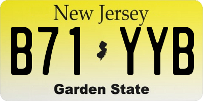 NJ license plate B71YYB