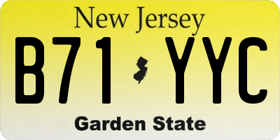 NJ license plate B71YYC