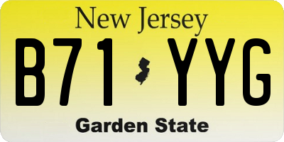 NJ license plate B71YYG
