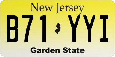 NJ license plate B71YYI