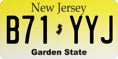 NJ license plate B71YYJ