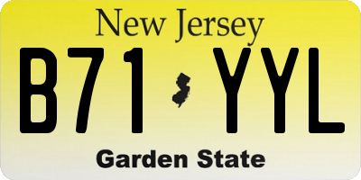 NJ license plate B71YYL