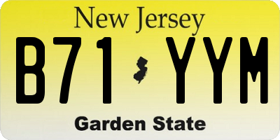NJ license plate B71YYM