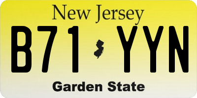 NJ license plate B71YYN