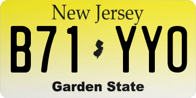 NJ license plate B71YYO