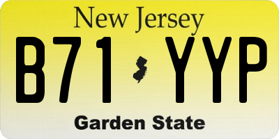 NJ license plate B71YYP