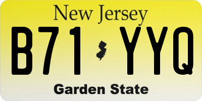 NJ license plate B71YYQ