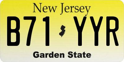 NJ license plate B71YYR