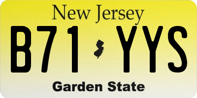 NJ license plate B71YYS