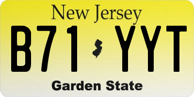NJ license plate B71YYT