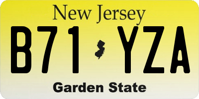 NJ license plate B71YZA