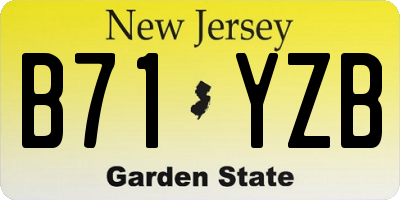NJ license plate B71YZB