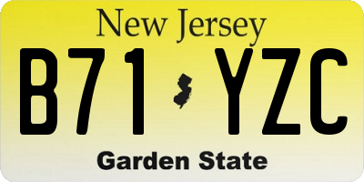 NJ license plate B71YZC