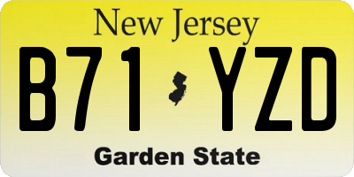 NJ license plate B71YZD