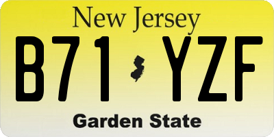 NJ license plate B71YZF