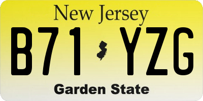NJ license plate B71YZG