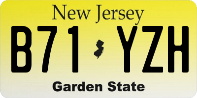 NJ license plate B71YZH