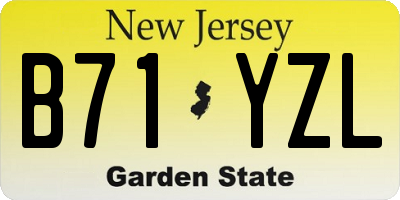 NJ license plate B71YZL