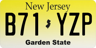 NJ license plate B71YZP