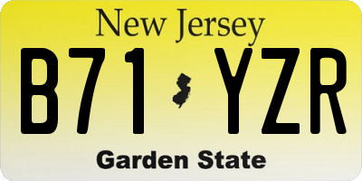 NJ license plate B71YZR