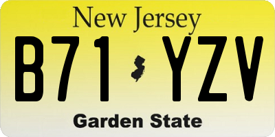 NJ license plate B71YZV