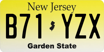 NJ license plate B71YZX