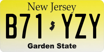 NJ license plate B71YZY