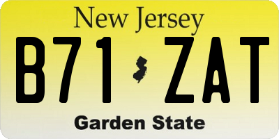 NJ license plate B71ZAT