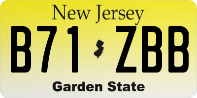 NJ license plate B71ZBB