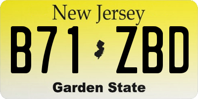 NJ license plate B71ZBD