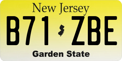 NJ license plate B71ZBE